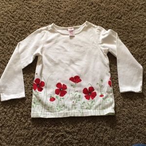 Girls Vintage Gymboree white l/s poppy top Sz L-5